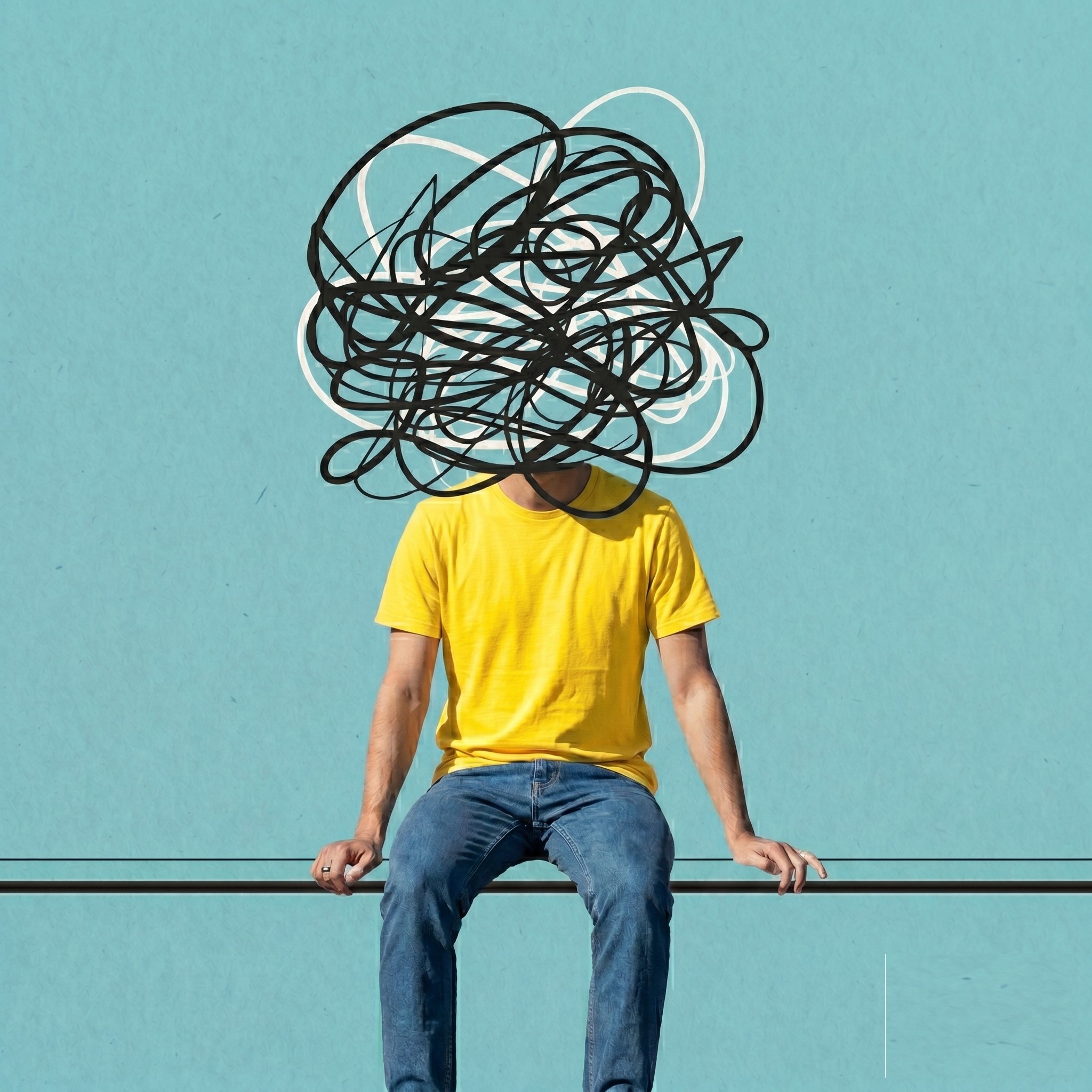 Neural pathways illustration representing attentional capacity and prefrontal function